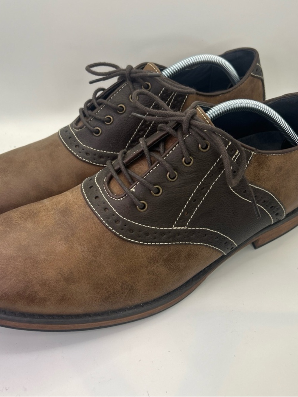 IZOD Memory Foam Size 12 Oxford Lace Up Brown 2 Tone KingFisher/055110